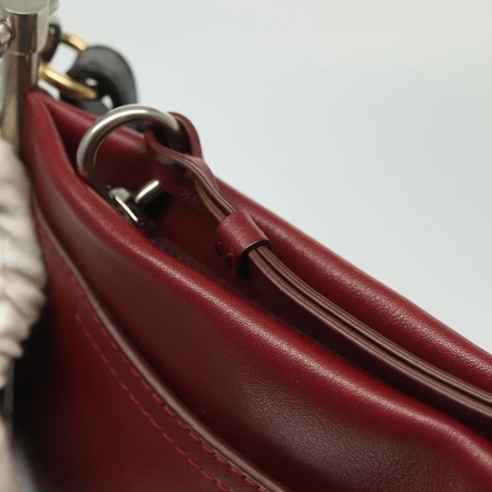 Chloe Shoulder Bag Leather 2way Bordeaux Gold Silver Auth bs29200 - Picture 10 of 16